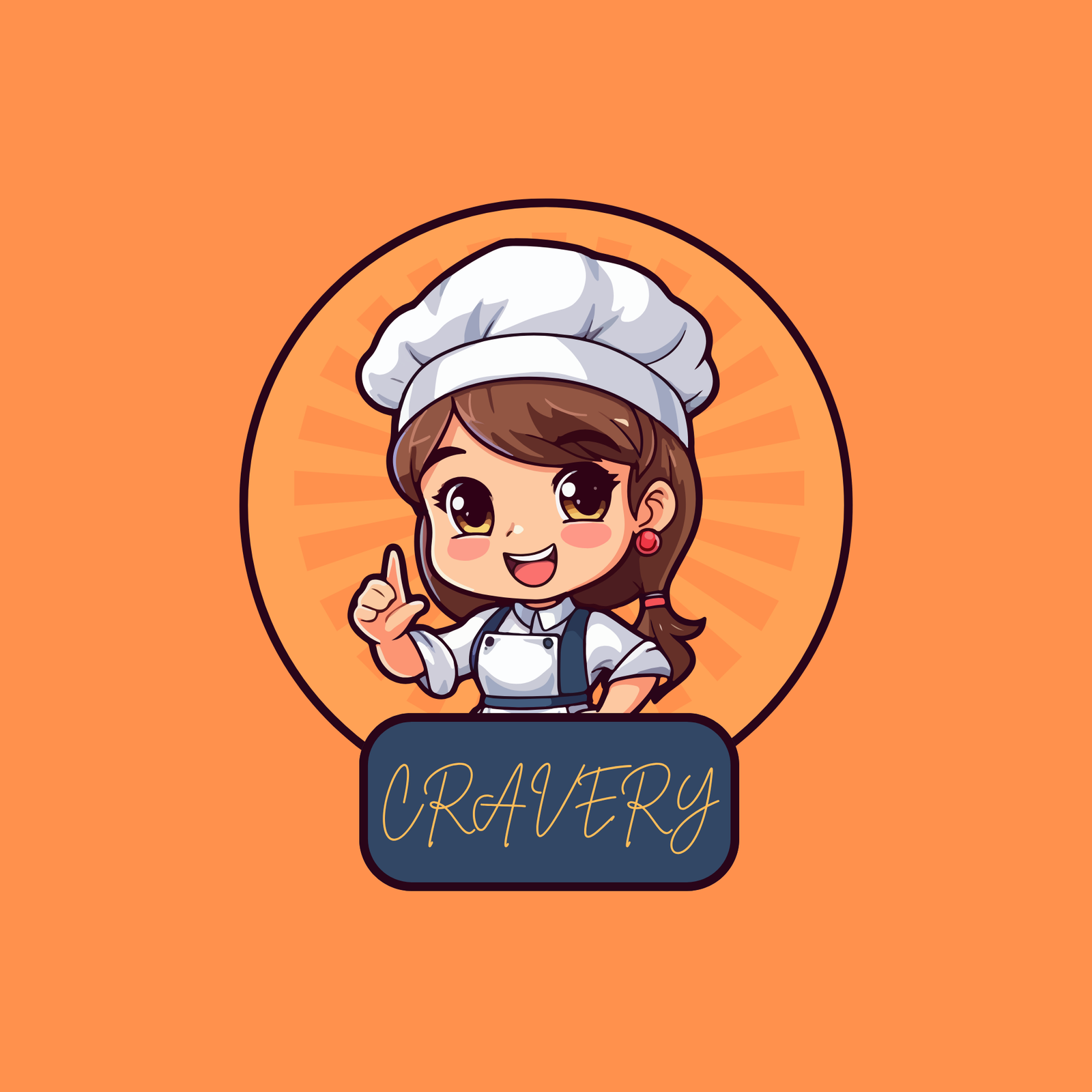 Orange and Blue Illustrative Circle Food Logo - 1 (2)